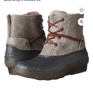 Sperry Top-Sider Women's Saltwater Wedge Tide Rain Boot, Grey, 9.5